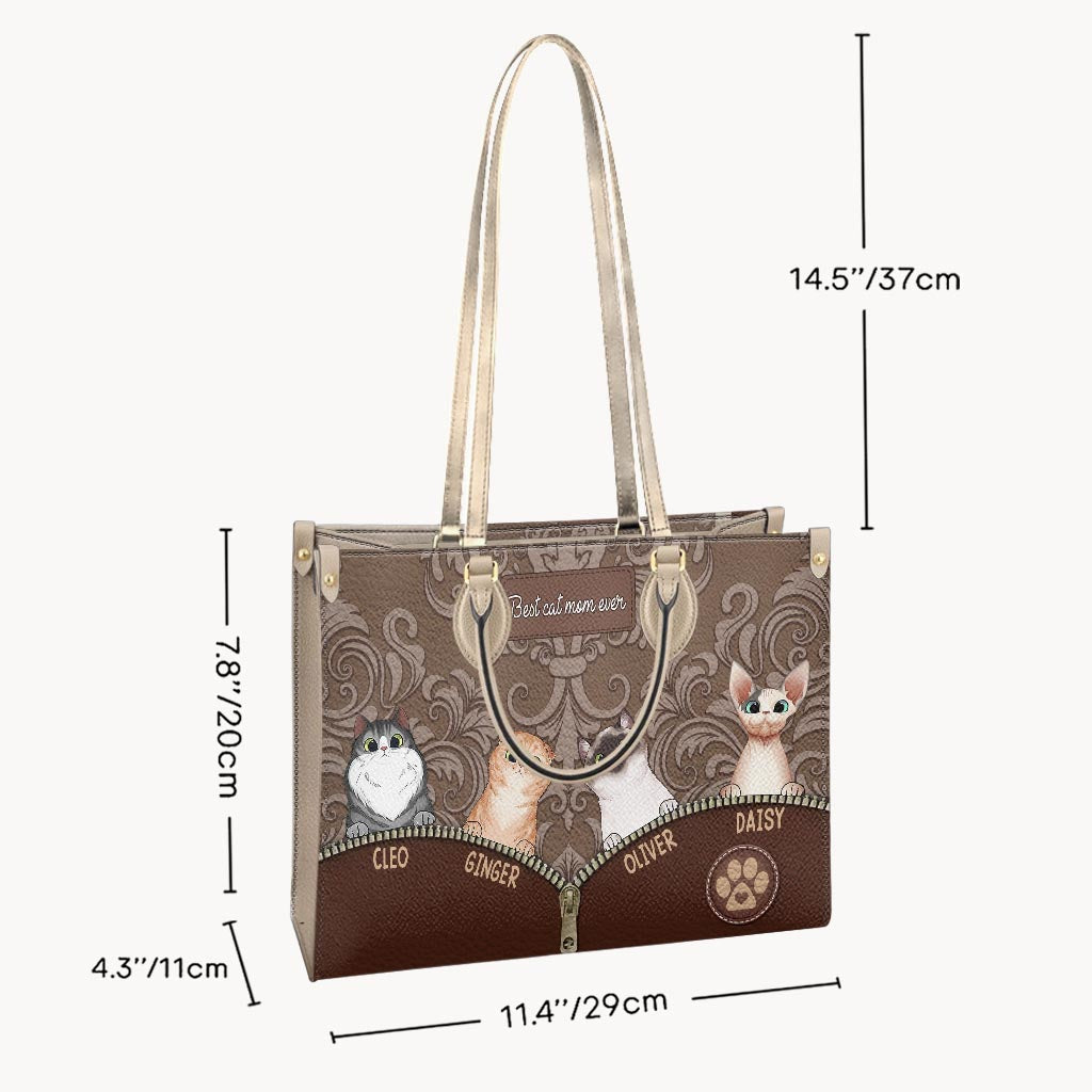 Meilleure maman de chien au monde - Cadeau pour maman, amoureuse des chiens et des chats - Sac à main en cuir personnalisé