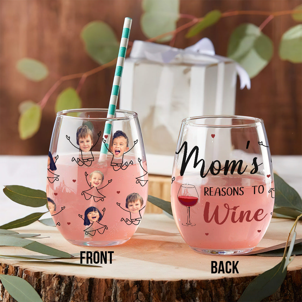 Le bon sens de maman pour le vin - Verre à vin personnalisé pour la fête des mères.