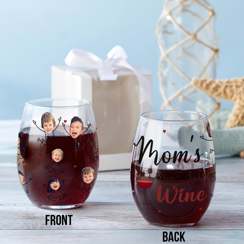 Le bon sens de maman pour le vin - Verre à vin personnalisé pour la fête des mères.