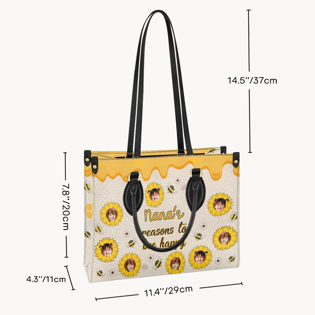 Nana's Reasons - Gift for grandma, mom - Personalized Leather Handbag