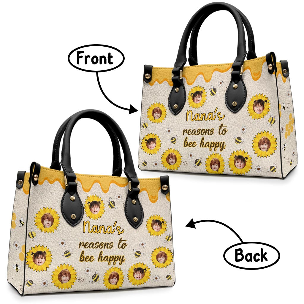 Nana's Reasons - Gift for grandma, mom - Personalized Leather Handbag