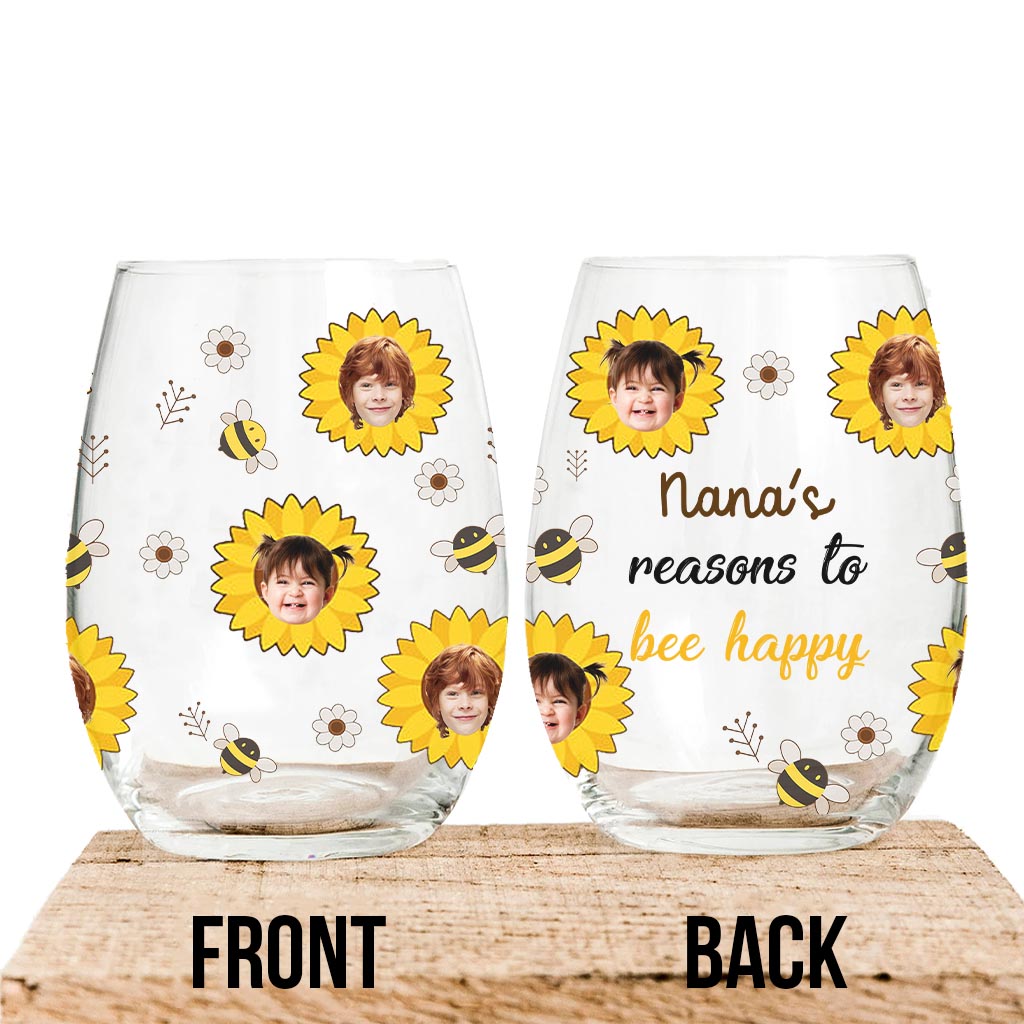 Les raisons de Nana - Cadeau pour grand-mère, maman, grand-père, papa - Verre à vin entièrement personnalisé