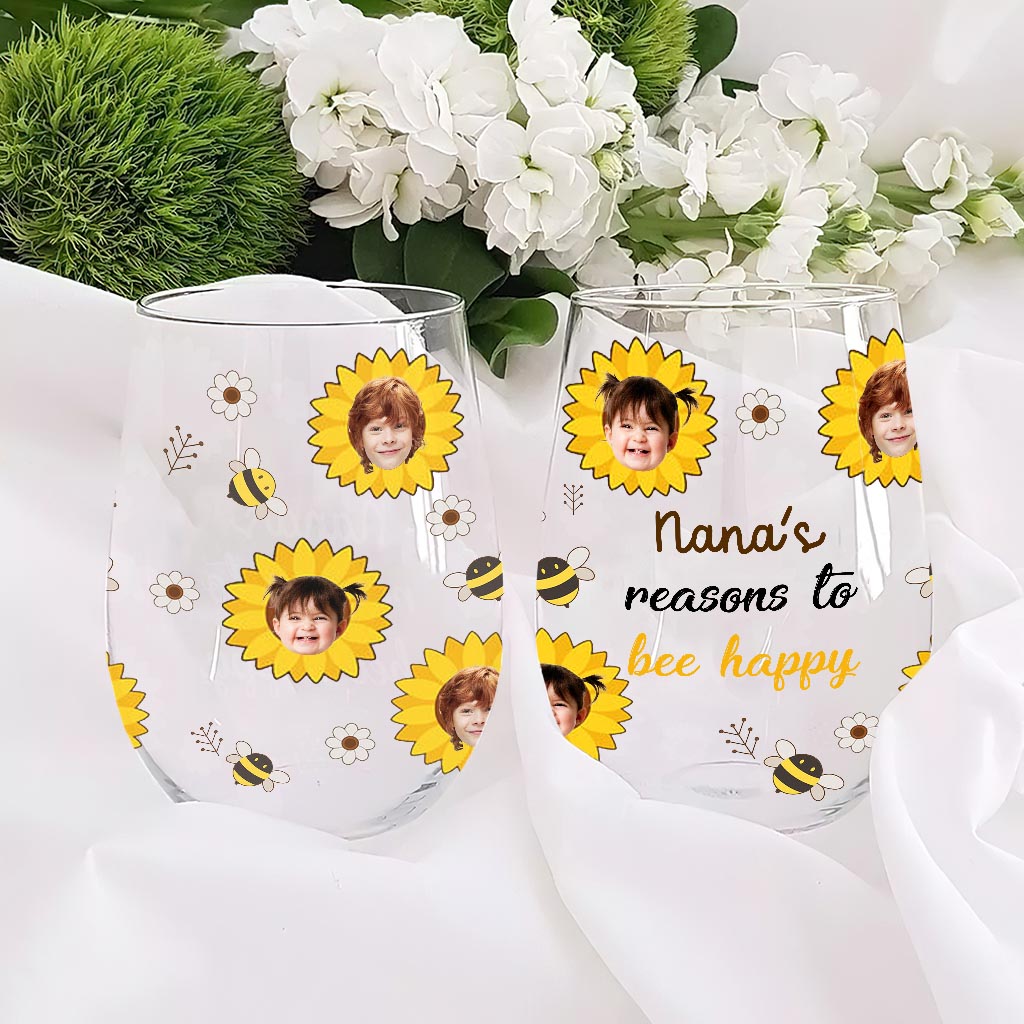 Les raisons de Nana - Cadeau pour grand-mère, maman, grand-père, papa - Verre à vin entièrement personnalisé