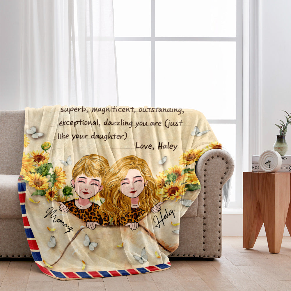 Dear Mom Letter Blanket - Personalized Mother Blanket
