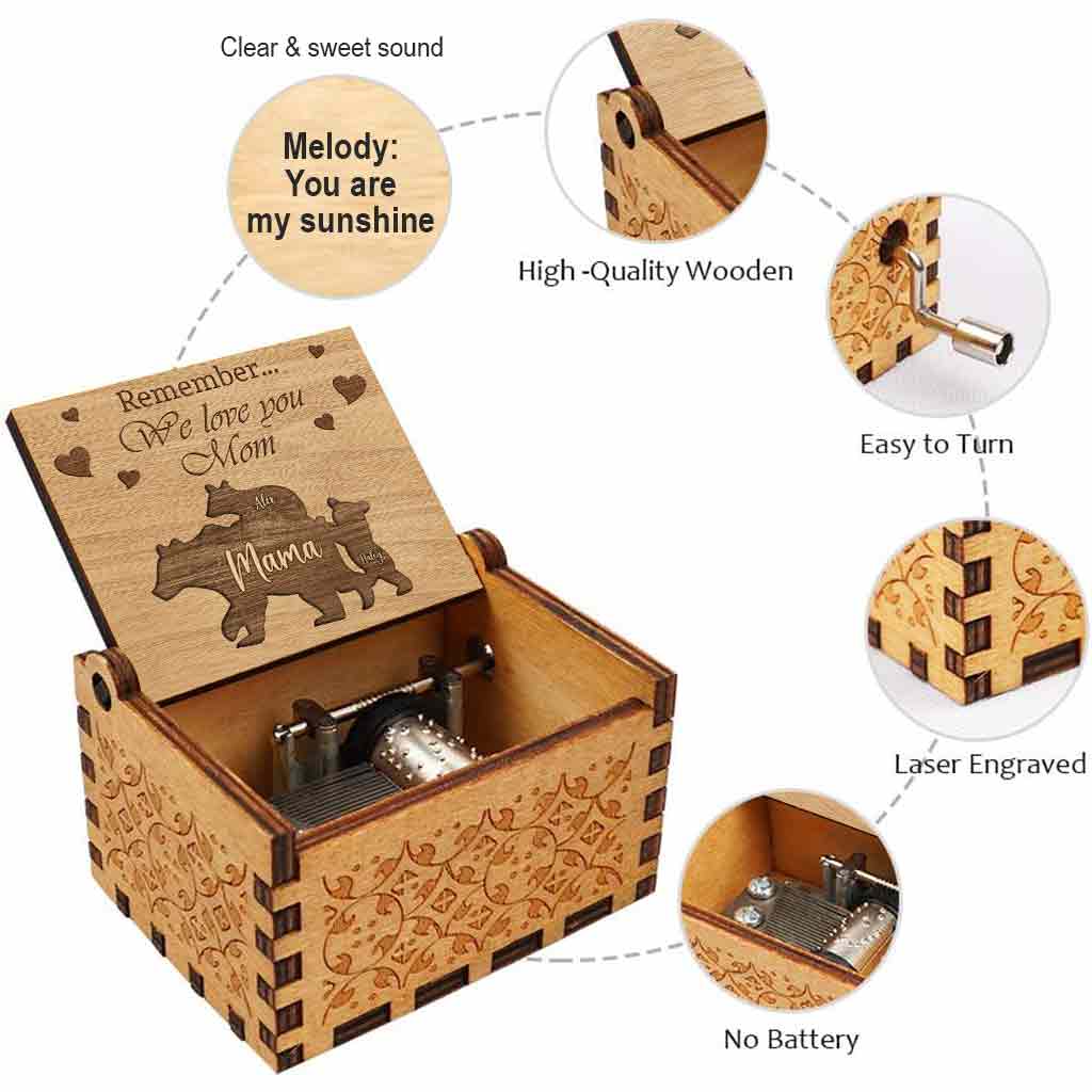 N'oublie pas que nous t'aimons, maman - Boîte à musique à manivelle personnalisée pour la fête des mères