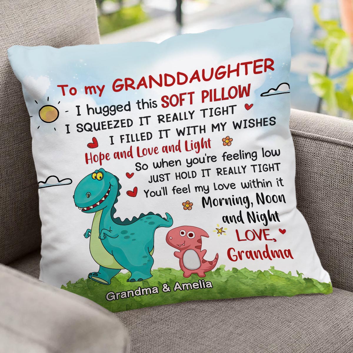 Tu sentiras mon amour - Coussin décoratif personnalisé pour la fête des mères, grand-mère
