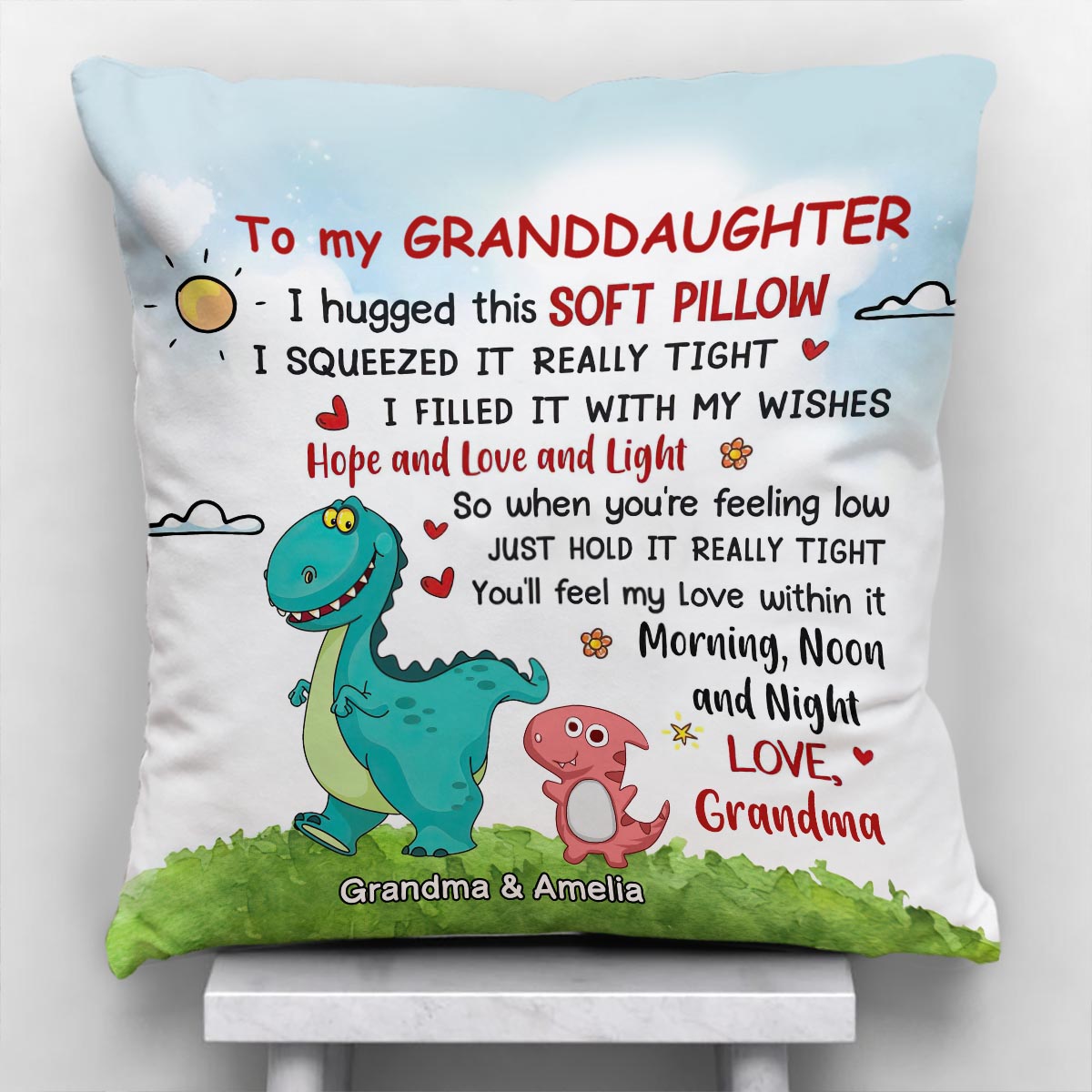 Tu sentiras mon amour - Coussin décoratif personnalisé pour la fête des mères, grand-mère