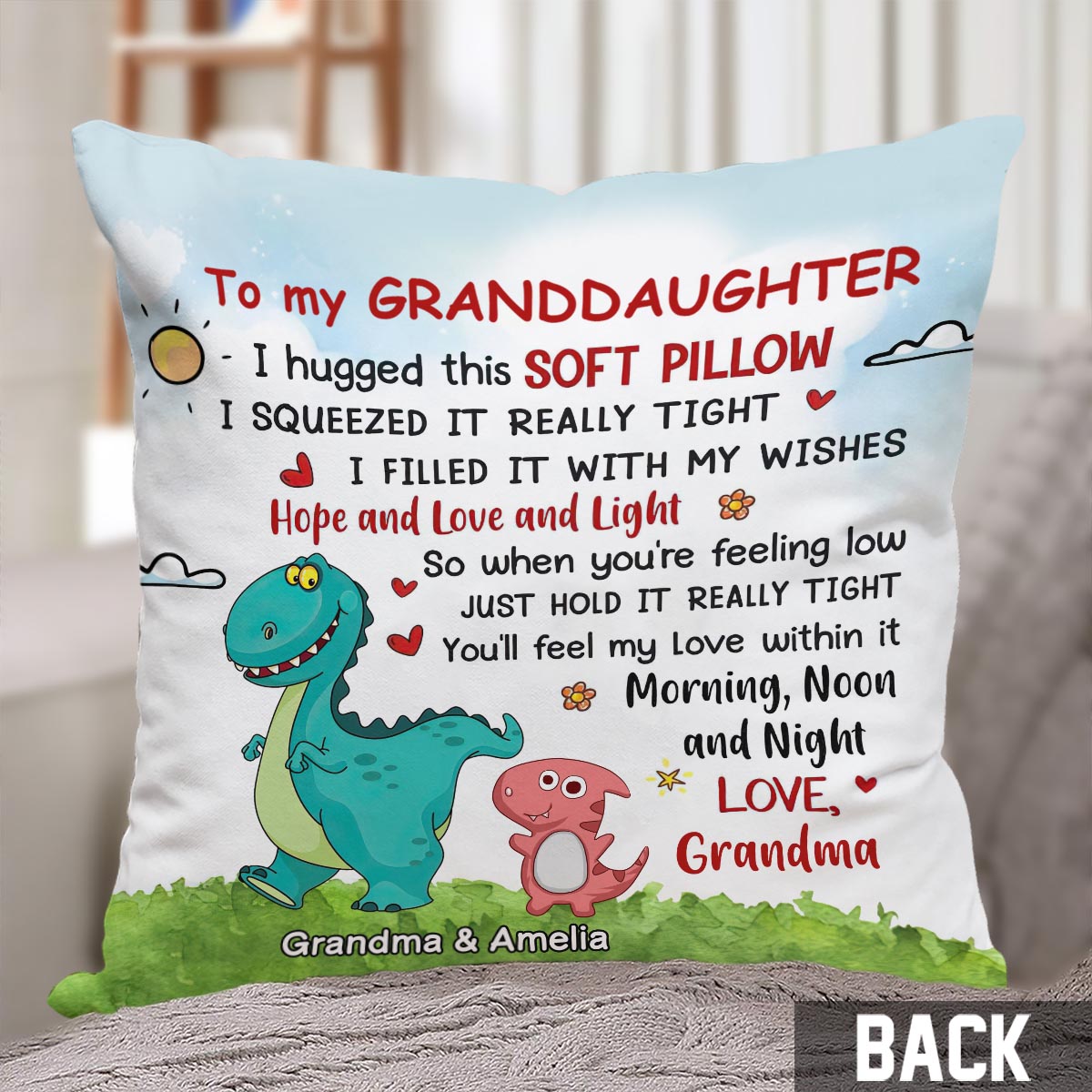 Tu sentiras mon amour - Coussin décoratif personnalisé pour la fête des mères, grand-mère
