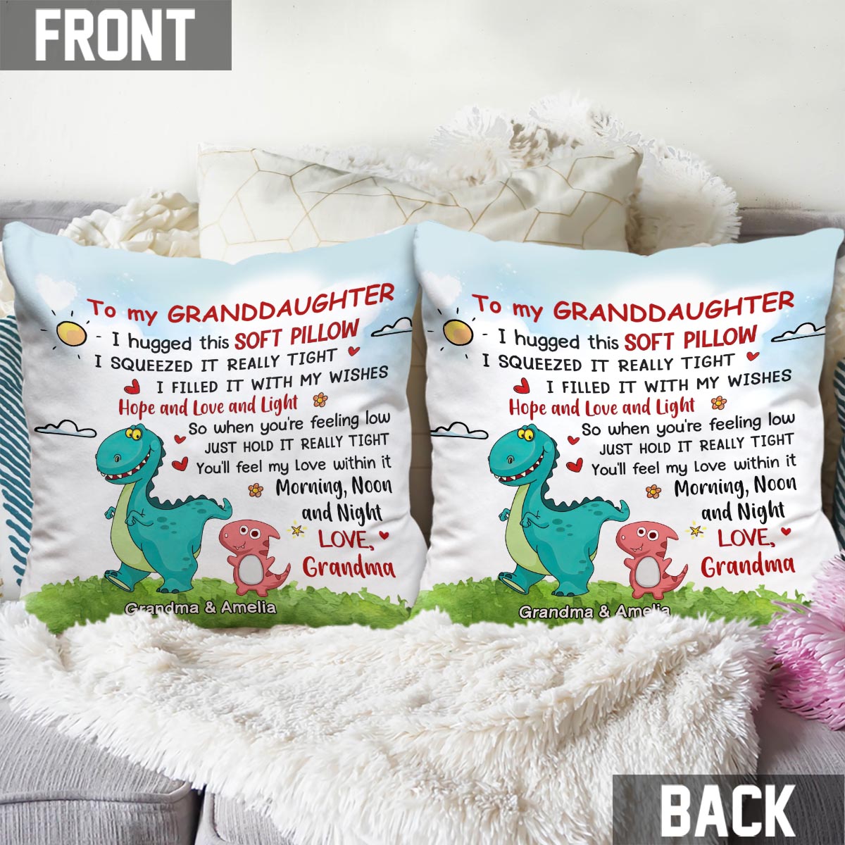 Tu sentiras mon amour - Coussin décoratif personnalisé pour la fête des mères, grand-mère