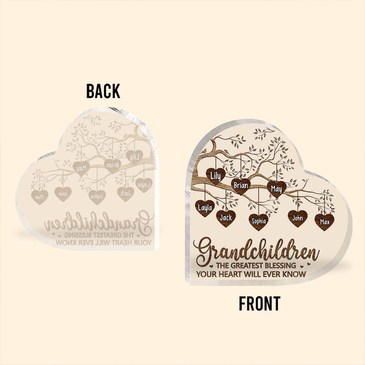 Grandkids Make Life More Grand - Personalized Mother's Day Grandma Custom Shaped Acrylic Plaque