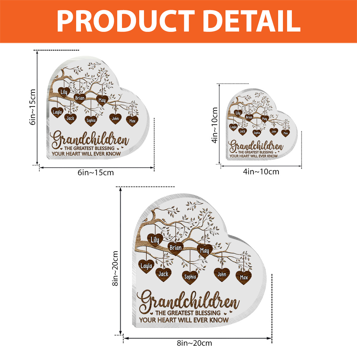 Grandkids Make Life More Grand - Personalized Mother's Day Grandma Custom Shaped Acrylic Plaque