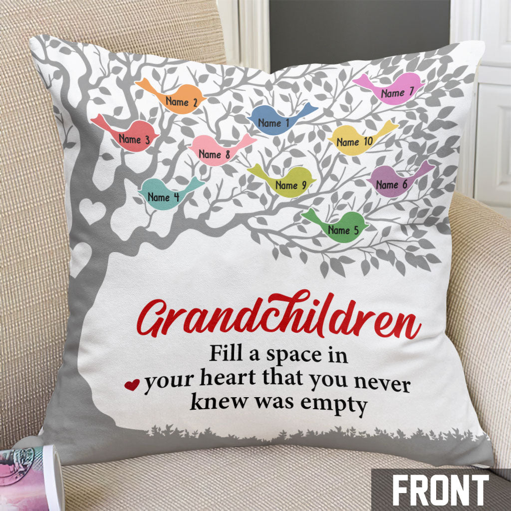 Grandma Family Tree - Personalized Mother's Day Grandma Throw Pillow