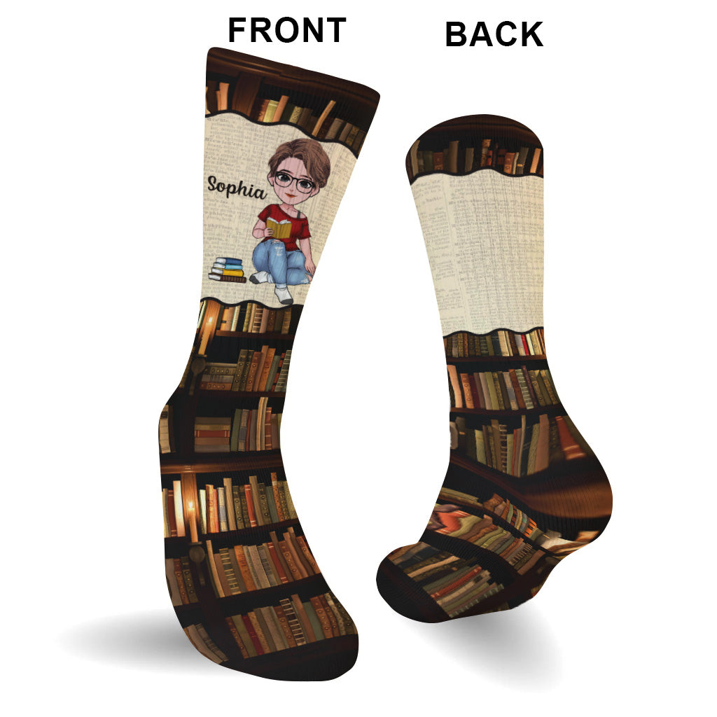 Juste une fille - Chaussettes personnalisées pour livres