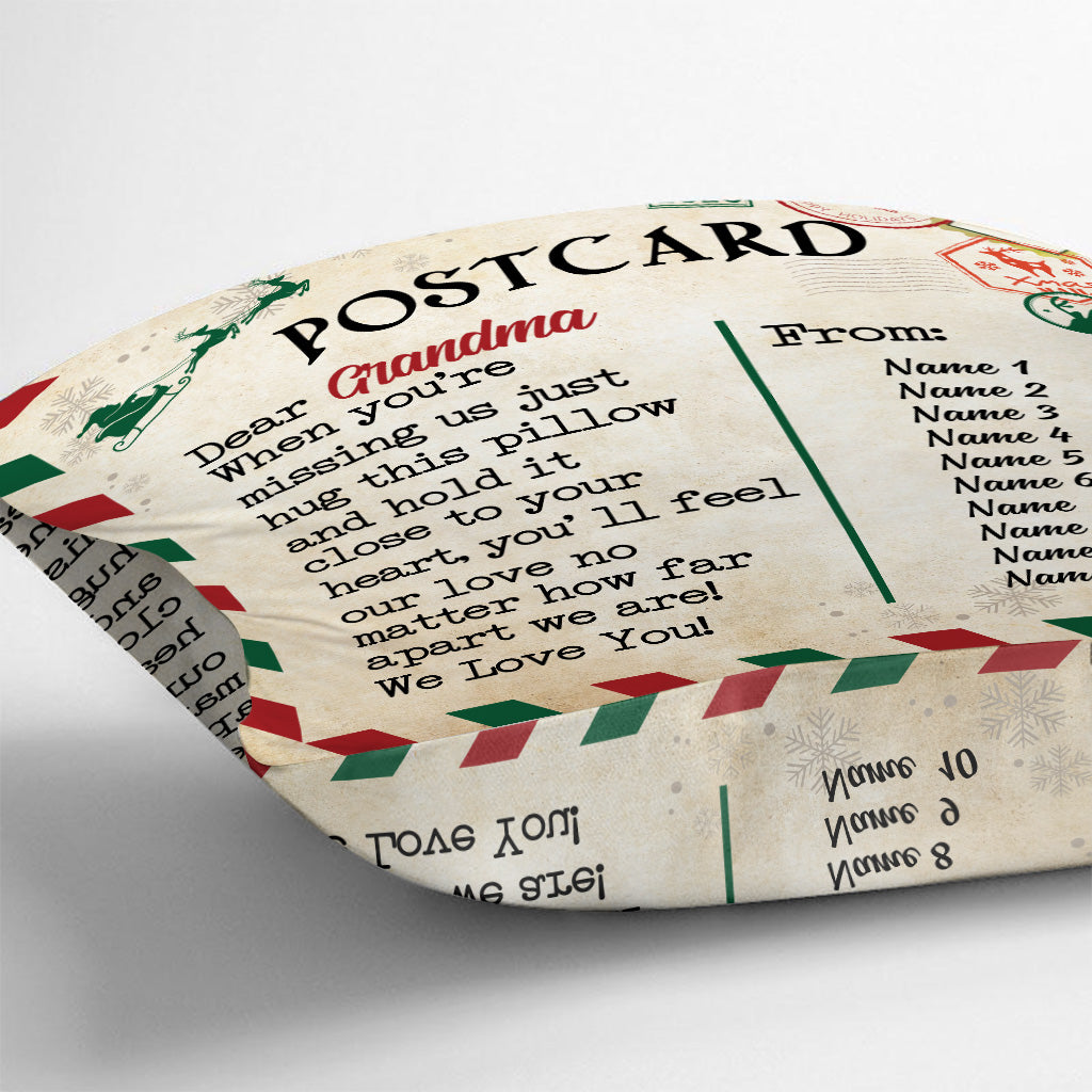 Carte postale pour grand-mère - Coussin décoratif personnalisé pour la fête des mères