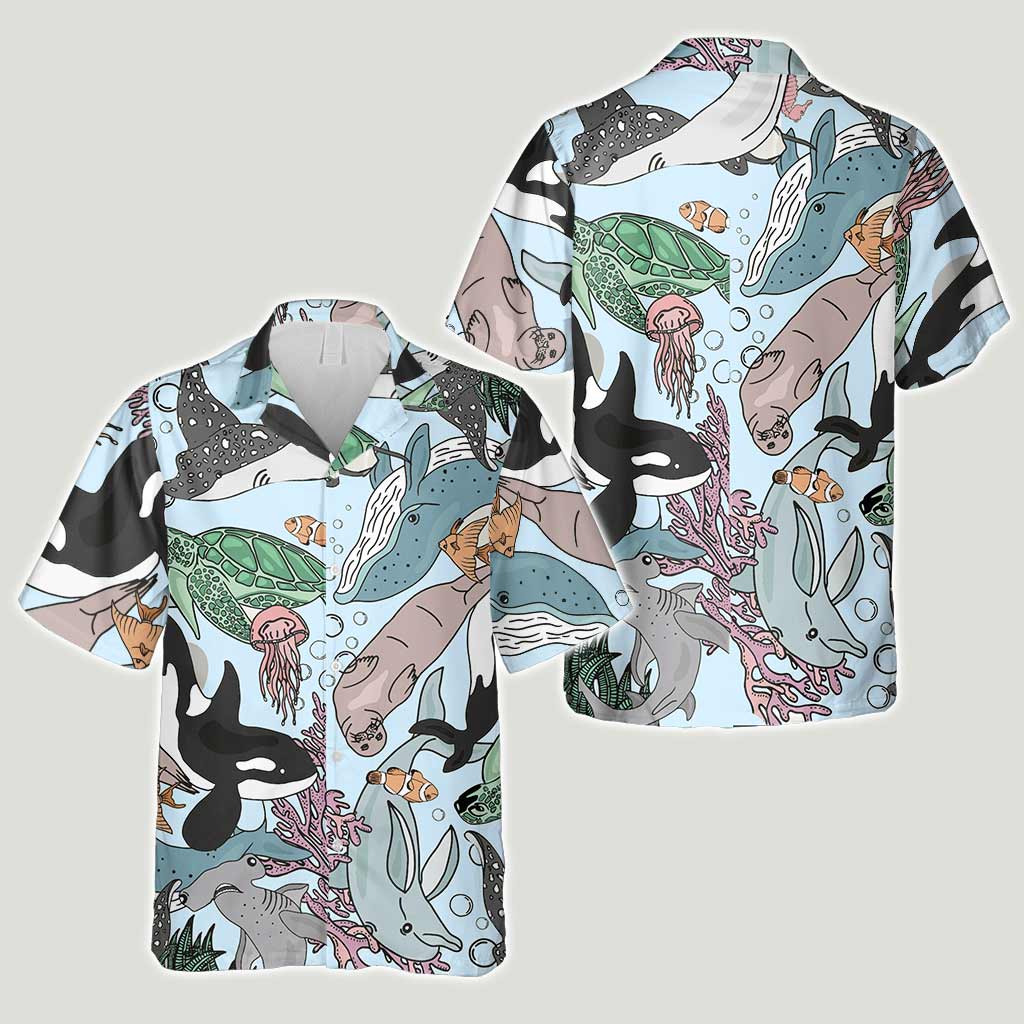 Sealife Orca Whale - Sea Lover Hawaiian Shirt