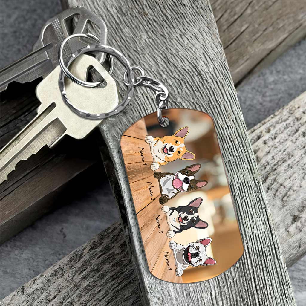 Drive Safe I Need You Here With Me - Personalized Father's Day Dog Stainless Steel Keychain