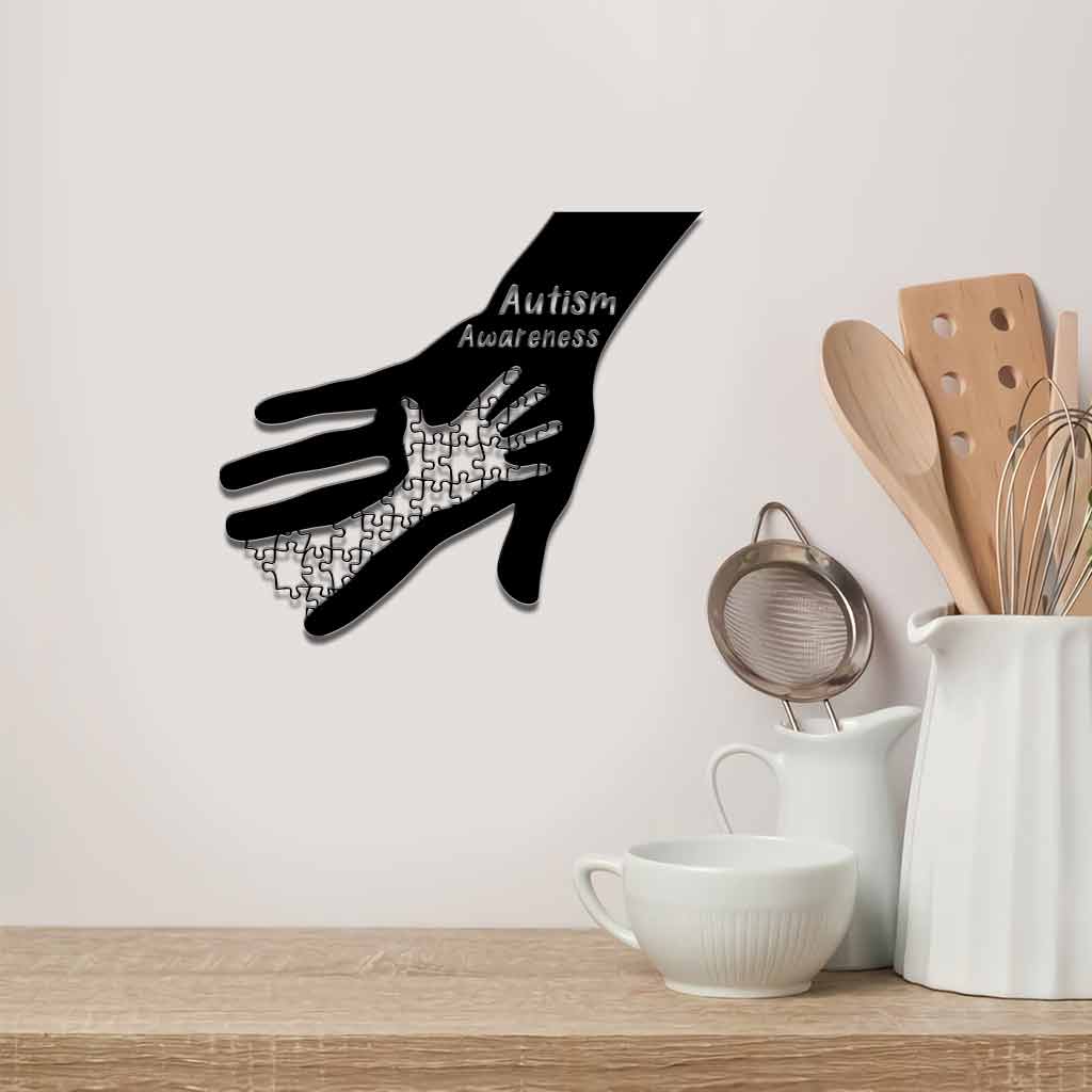 N'abandonnez jamais - Panneaux métalliques découpés pour la sensibilisation à l'autisme