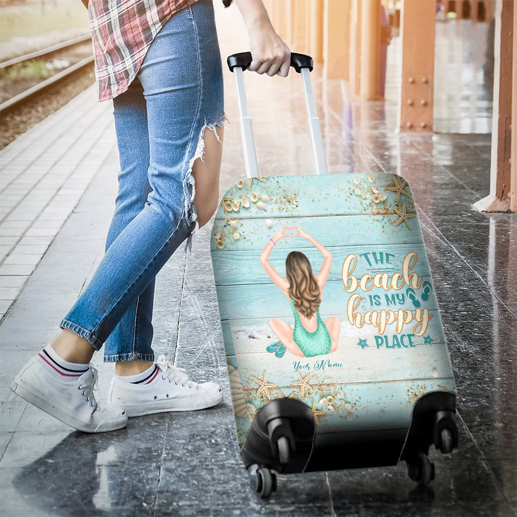 Une fille qui aime les plages - Housse de valise personnalisée pour les amoureux de la mer