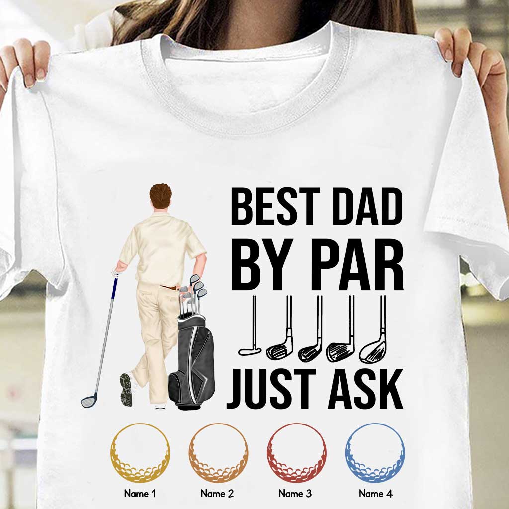 Meilleur papa selon le par - T-shirt et sweat à capuche de golf personnalisés pour la fête des pères