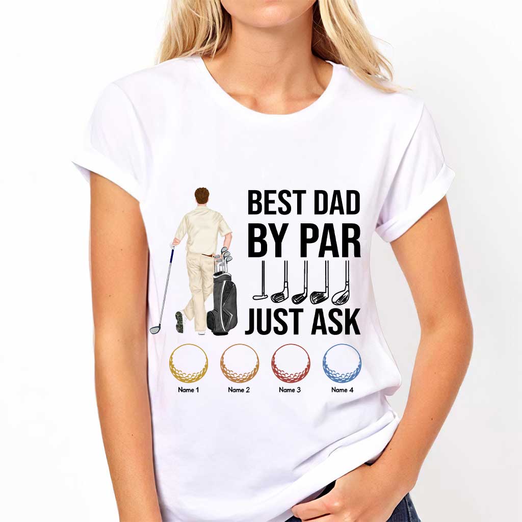 Meilleur papa selon le par - T-shirt et sweat à capuche de golf personnalisés pour la fête des pères