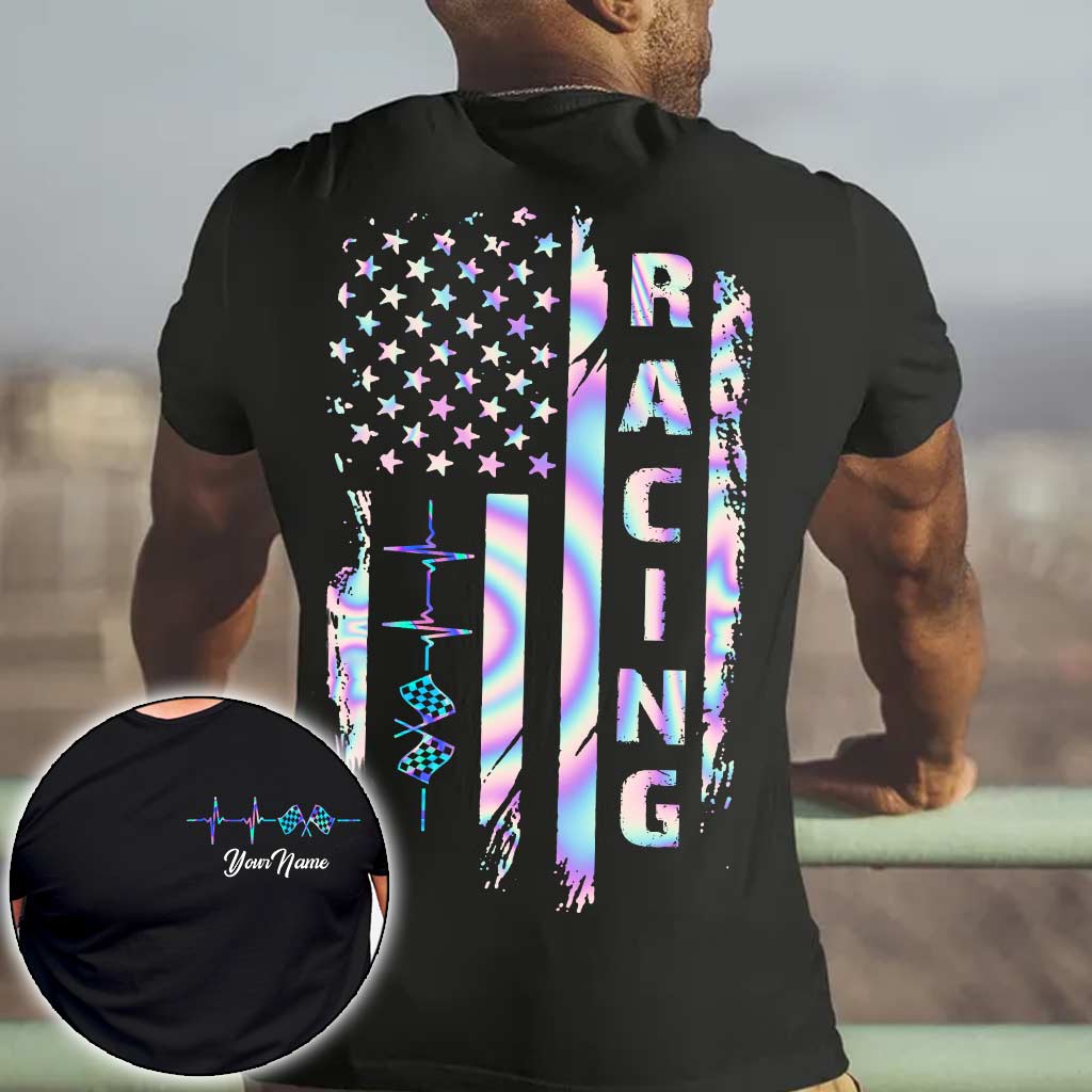 J'adore la course automobile - T-shirt et sweat à capuche personnalisés pour la fête de l'Indépendance