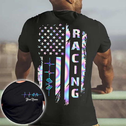 J'adore la course automobile - T-shirt et sweat à capuche personnalisés pour la fête de l'Indépendance