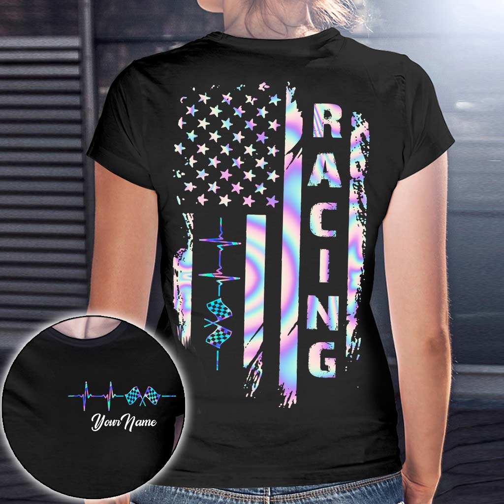 J'adore la course automobile - T-shirt et sweat à capuche personnalisés pour la fête de l'Indépendance
