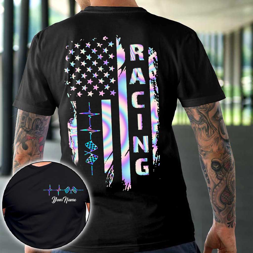 J'adore la course automobile - T-shirt et sweat à capuche personnalisés pour la fête de l'Indépendance