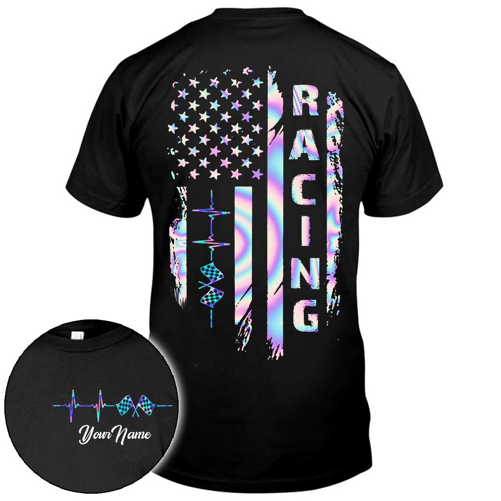 J'adore la course automobile - T-shirt et sweat à capuche personnalisés pour la fête de l'Indépendance
