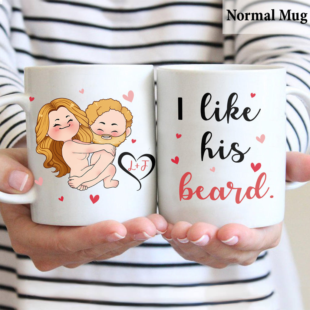 J'aime sa barbe, j'aime ses fesses - Mug personnalisé pour couple