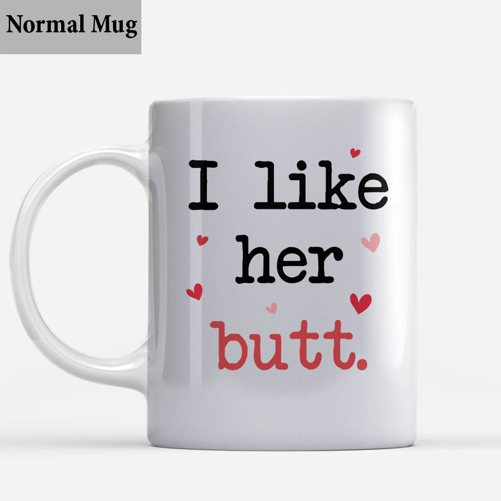 J'aime sa barbe, j'aime ses fesses - Mug personnalisé pour couple
