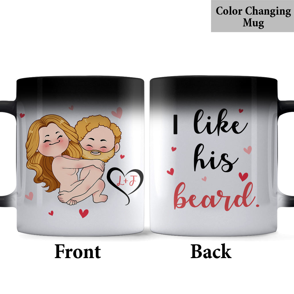 J'aime sa barbe, j'aime ses fesses - Mug personnalisé pour couple