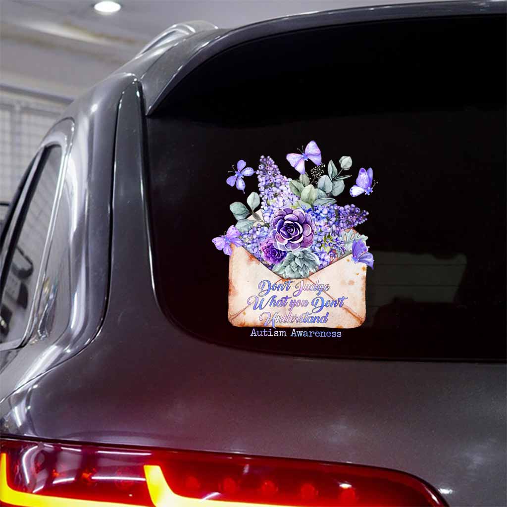 Ne jugez pas ce que vous ne comprenez pas - Autocollant de sensibilisation à l'autisme (intégral)