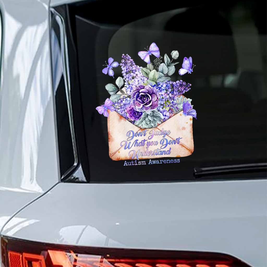 Ne jugez pas ce que vous ne comprenez pas - Autocollant de sensibilisation à l'autisme (intégral)