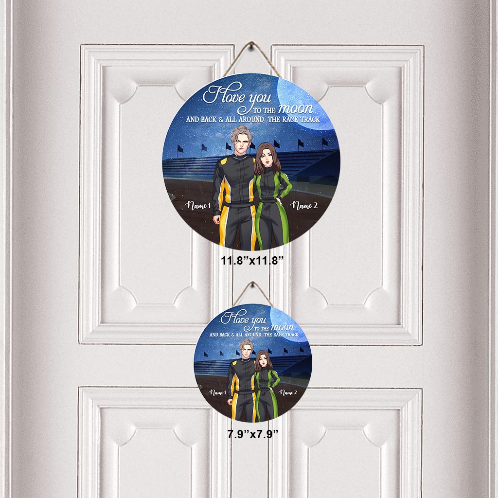 Toi et moi, on gère ! - Panneau rond en bois personnalisé pour course automobile