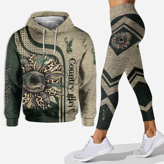 Fille de la campagne - Sweat à capuche et legging de chasse personnalisés