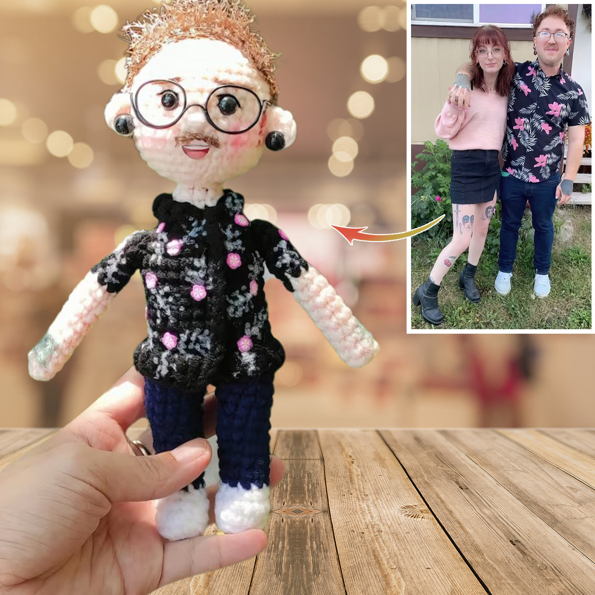 Poupée tricotée à la main d'après photo - Poupée personnalisée pour couple