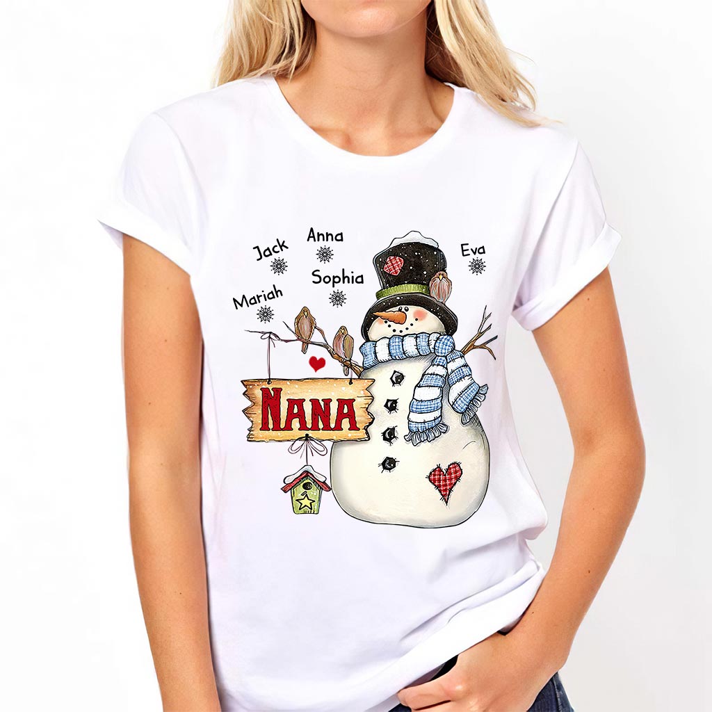 T-shirt et sweat à capuche personnalisés « Nana Snowman » pour grand-mère