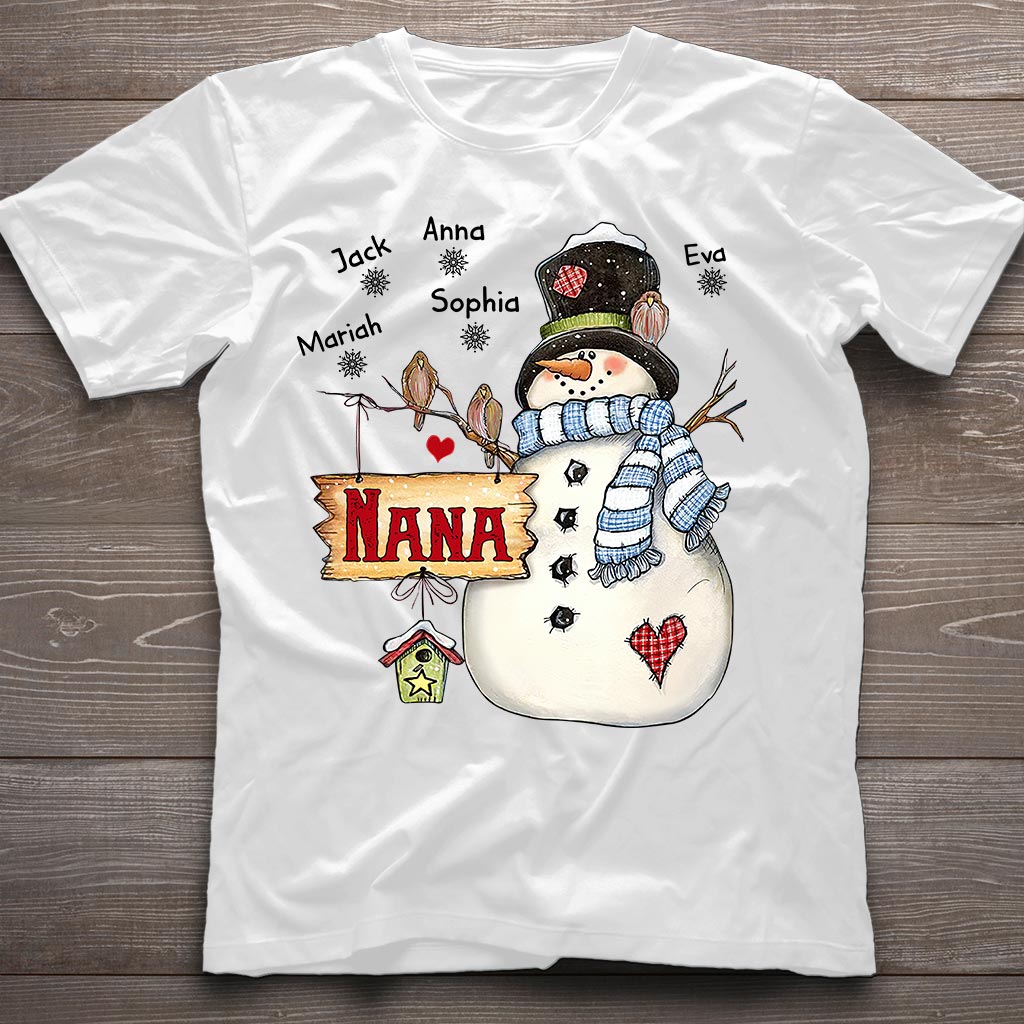 T-shirt et sweat à capuche personnalisés « Nana Snowman » pour grand-mère