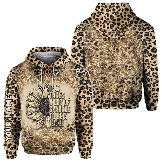 Devenez enseignant(e) ! T-shirt et sweat à capuche personnalisés avec imprimé à paillettes.