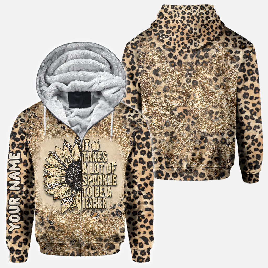 Devenez enseignant(e) ! T-shirt et sweat à capuche personnalisés avec imprimé à paillettes.