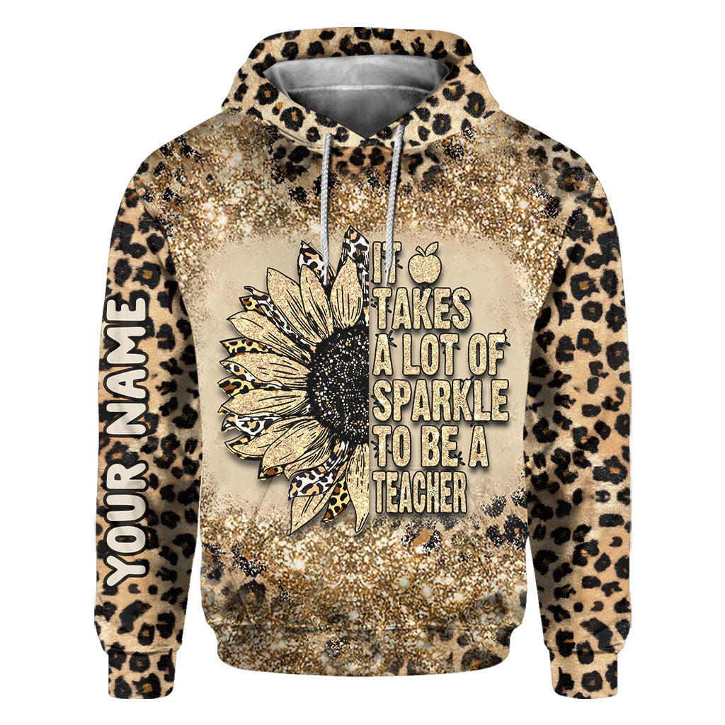 Devenez enseignant(e) ! T-shirt et sweat à capuche personnalisés avec imprimé à paillettes.