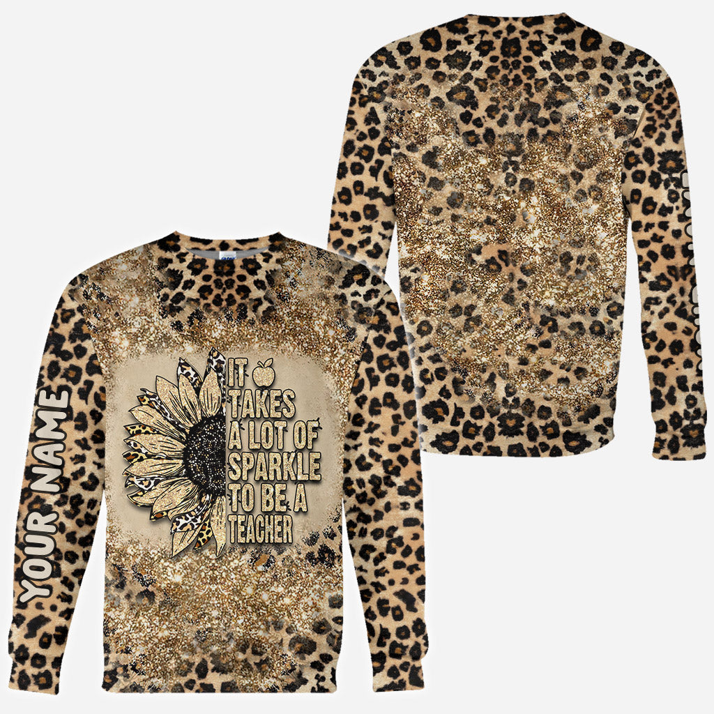 Devenez enseignant(e) ! T-shirt et sweat à capuche personnalisés avec imprimé à paillettes.