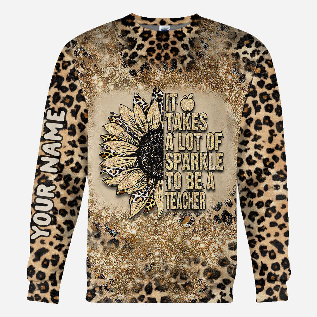 Devenez enseignant(e) ! T-shirt et sweat à capuche personnalisés avec imprimé à paillettes.