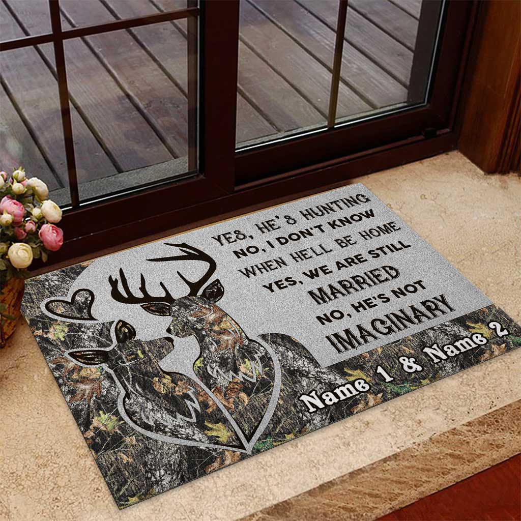 He's Not Imaginary - Personalized Hunting Doormat
