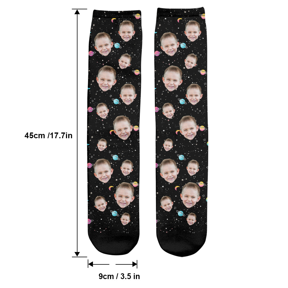 Chaussettes personnalisées pour enfants - Face Galaxy