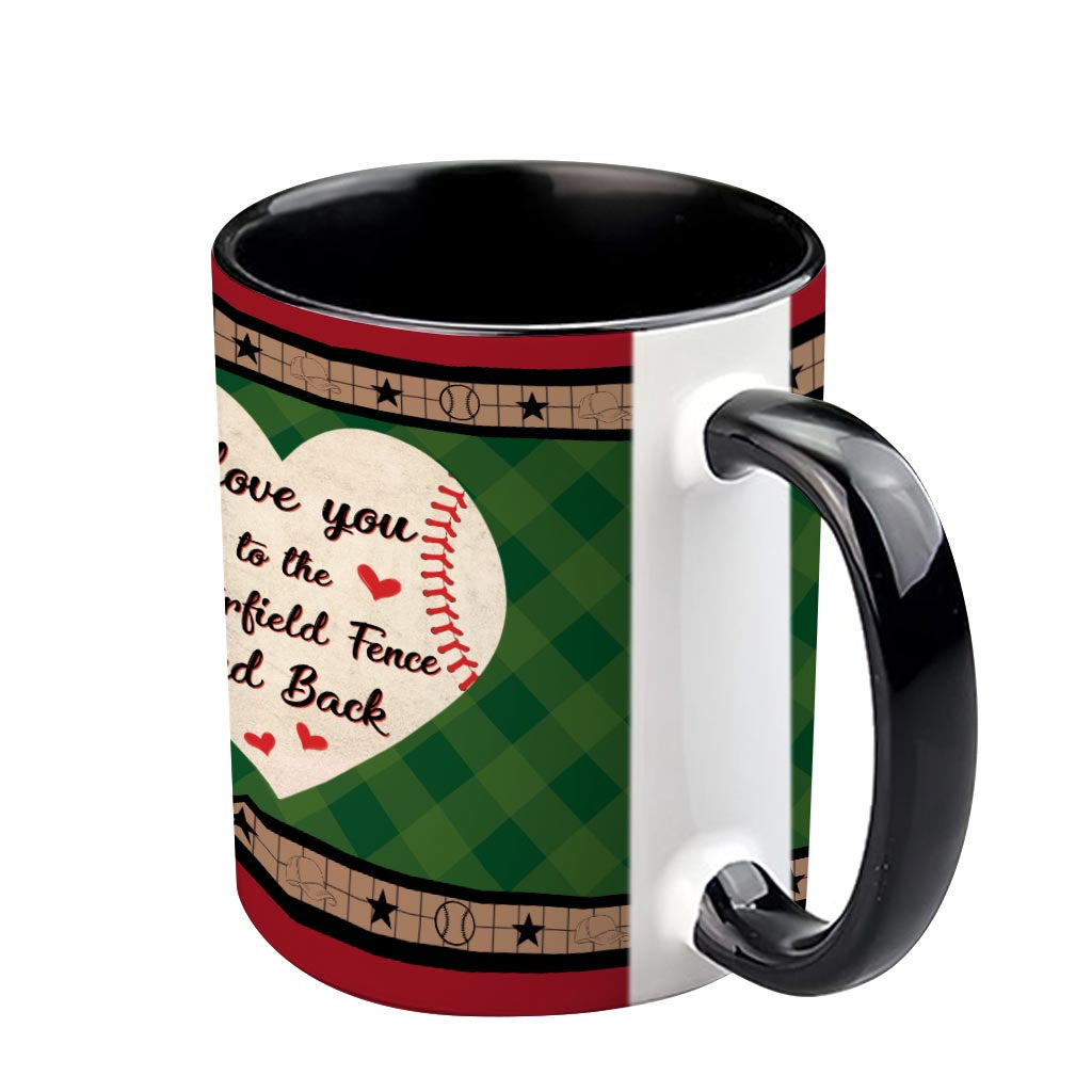 Mon cœur est sur le terrain - Mug personnalisé sur le thème du baseball