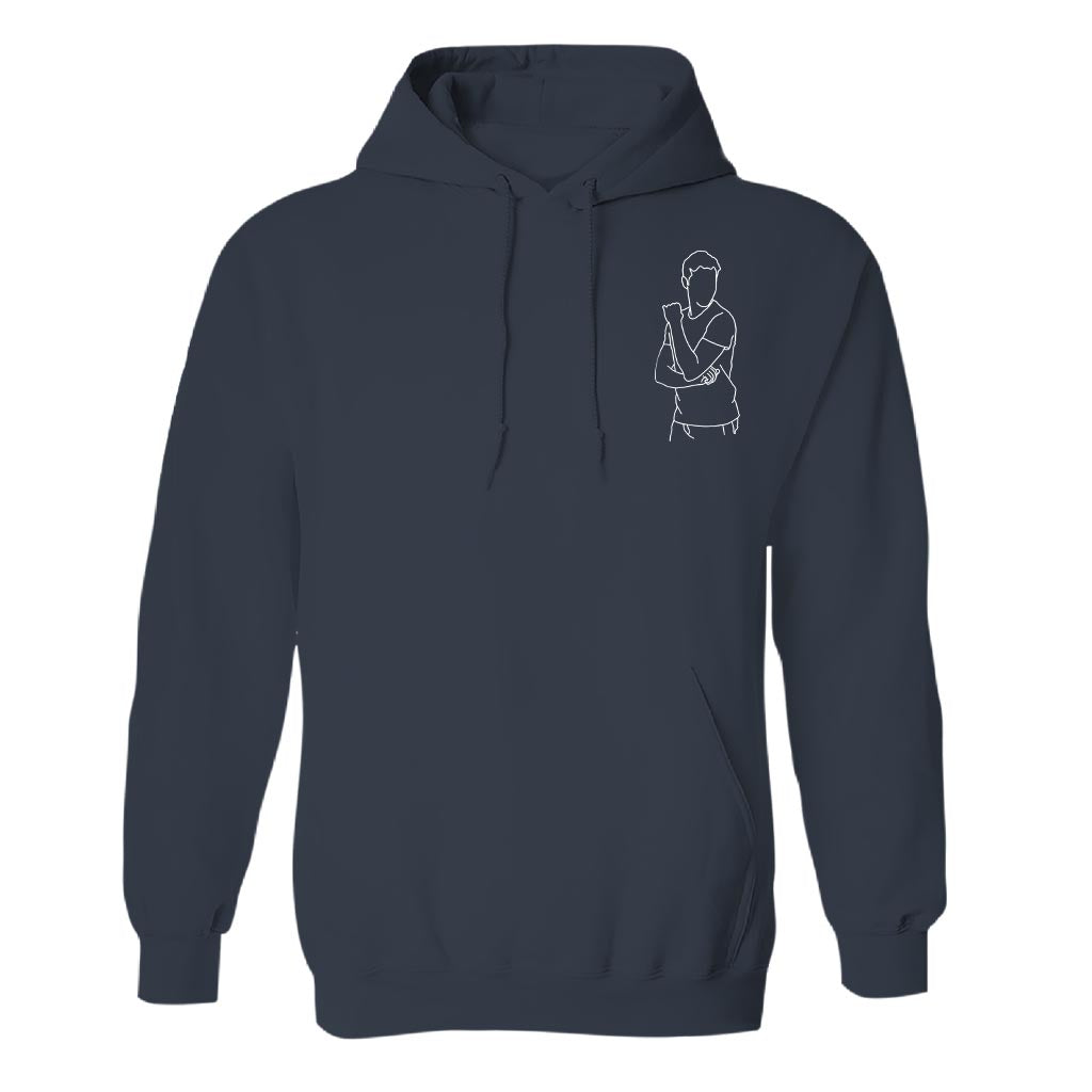 Sweat à capuche brodé personnalisé avec motif au trait - Sweat à capuche brodé personnalisé pour fils
