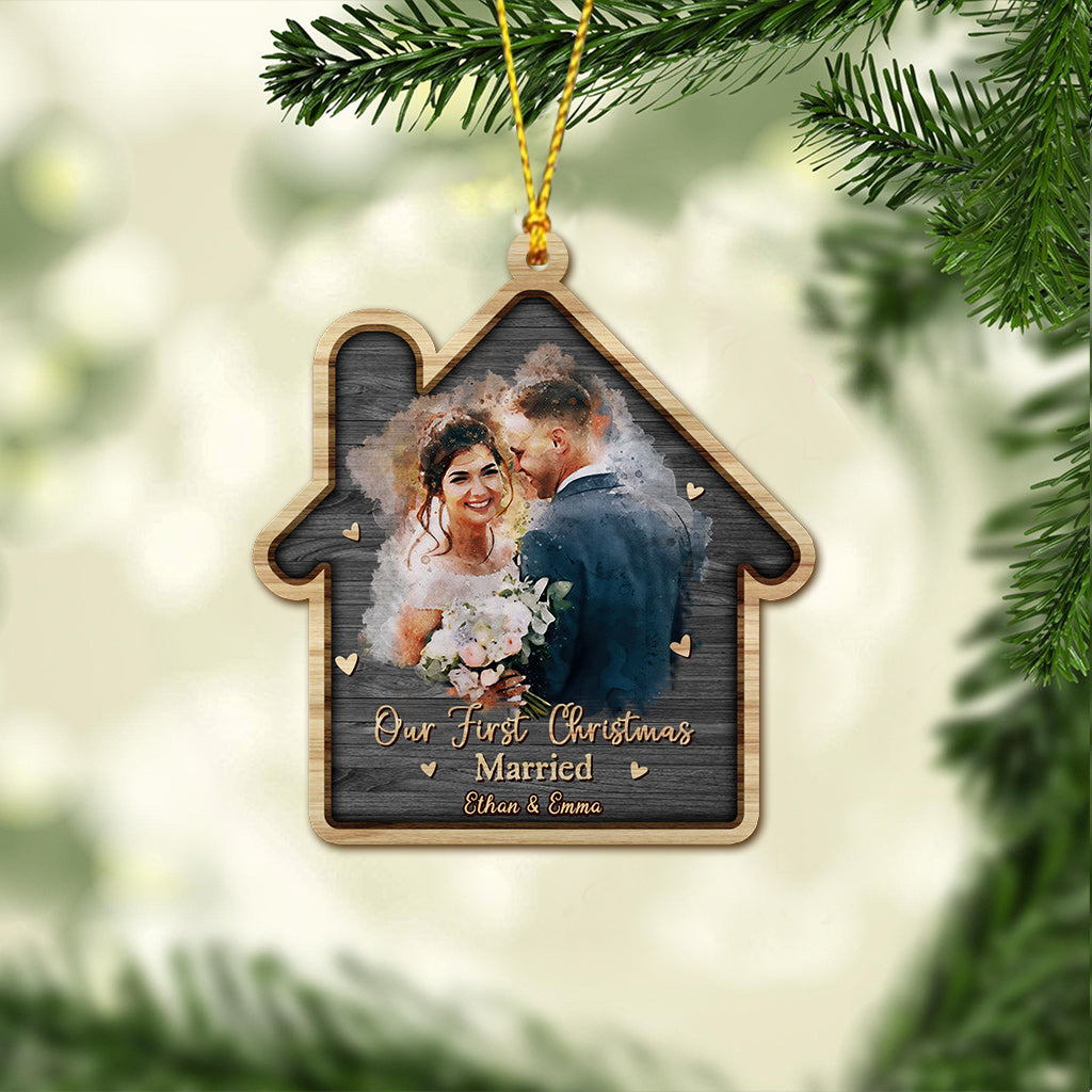 Notre premier Noël - Ornement personnalisé pour mari et femme