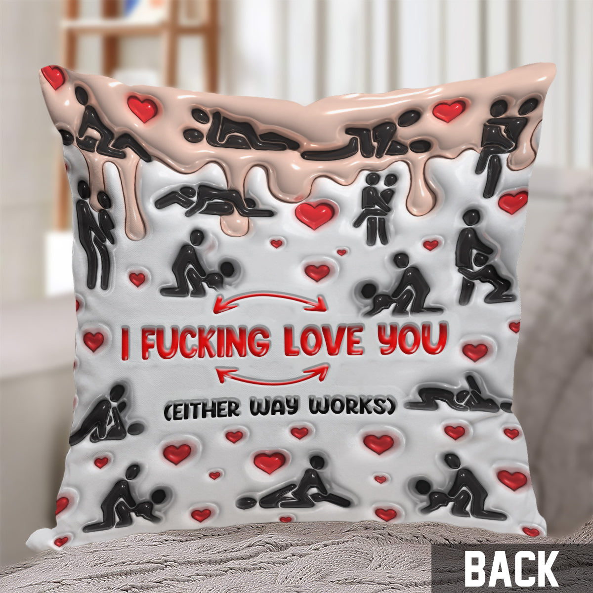 Je t'aime - Coussin décoratif personnalisé pour couple
